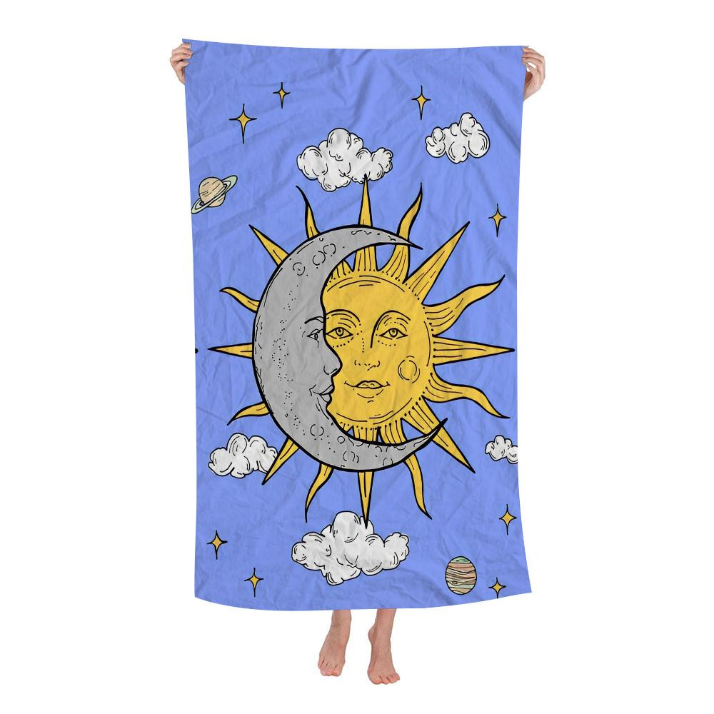 S-Sun Небесная Луна Богемные Большие Микрофибровые Пляжные Полотенца Быстросохнущие Полотенца Песчаные Пляжные Полотенца Полотенце для Бассейна для Путешествий Бассейн Йога