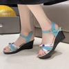 Fashion Wedges Heel Open Toe Women's Sandals Footwear New Breathable Fashion Designer Casual Comfort Shoe 2025 Luxury Pvc Ladies Shoes