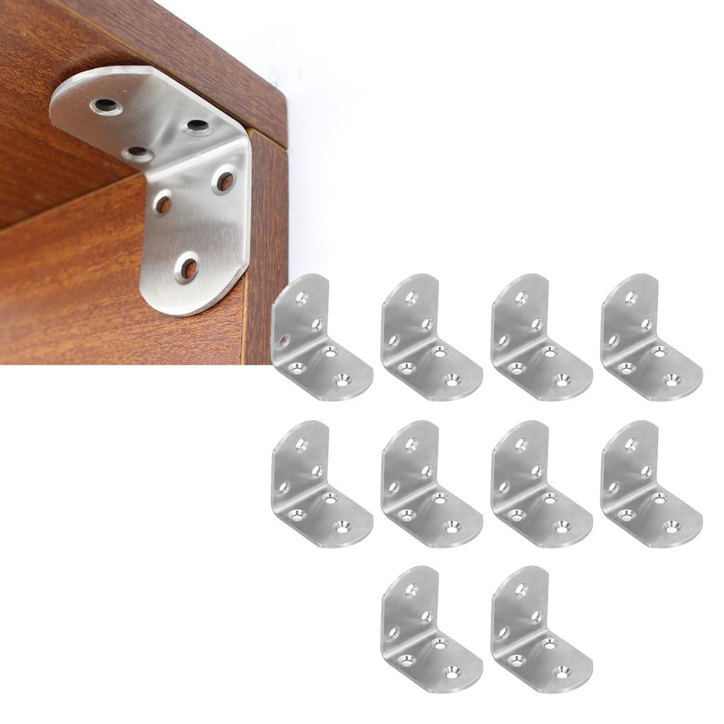 10 шт. Угловой кронштейн из нержавеющей стали, утолщенный, угловой соединитель для полки, мебелиS
