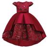 Embroidered Swallowtail Bow Dress with Flutter Sleeves for Flower Girls