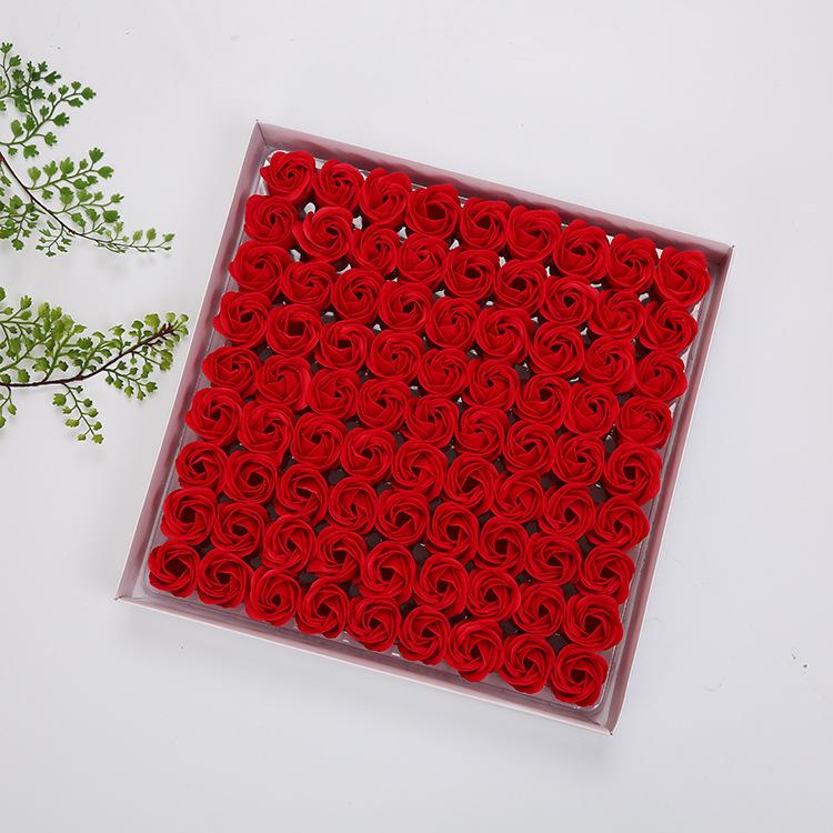 Valentine's Day Gift for Girlfriend 81 Rose Soap Flowers Without Base and Fragrant DIY Soap Flower Decoration Gift Box Soap Rose