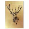 Feeby Canvas print, Gold-coloured drawn deer head