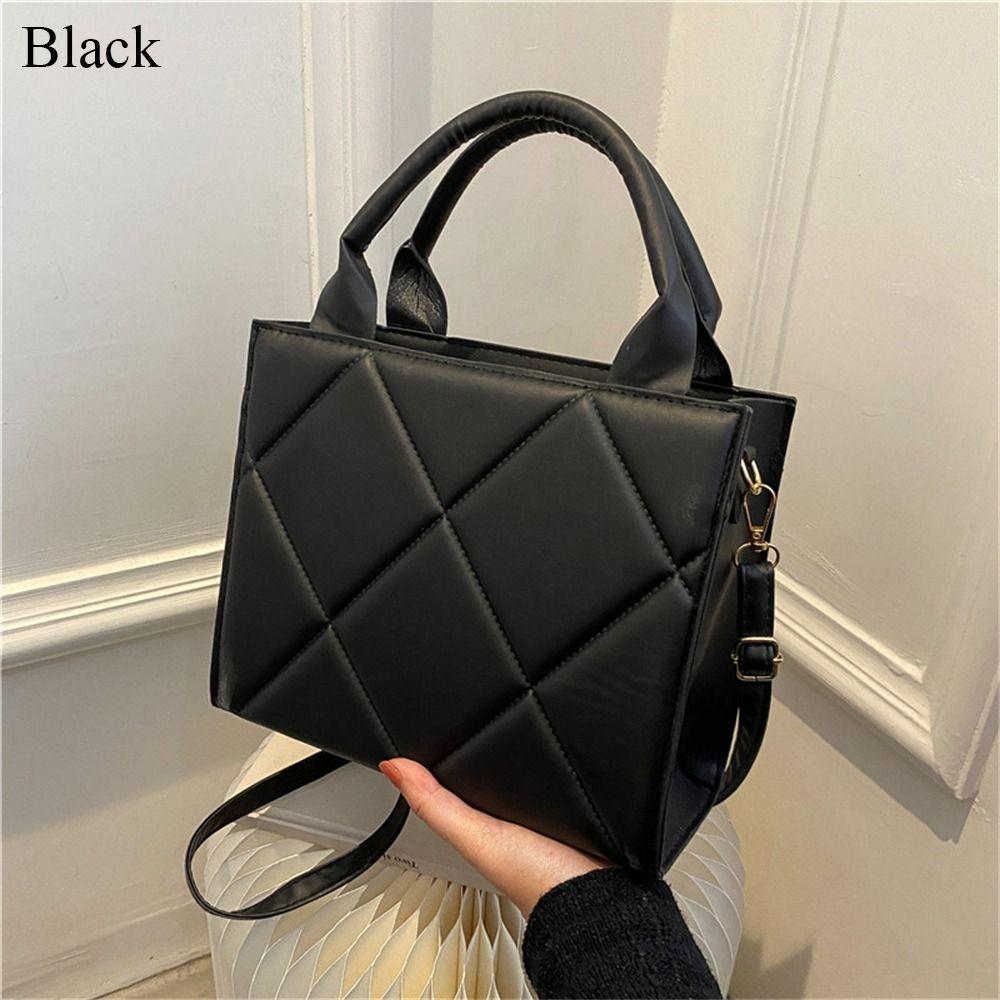 PU Leather Shoulder Bag Plaid Messenger Bags Portable Crossbody Bags Women Ladies
