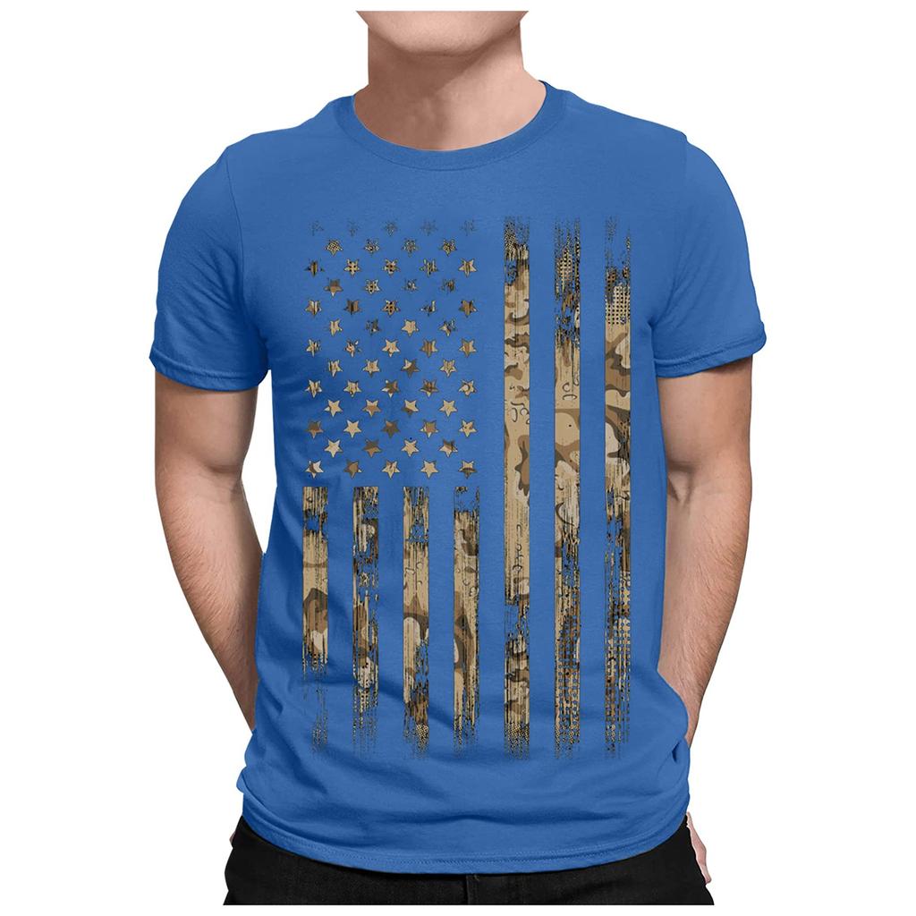 Мужские летние футболки с коротким рукавом и принтом флага ко Дню Независимости, мужские летние повседневные модные дышащие футболки с коротким рукавом