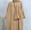 XG2057 Women's Hooded Hijab Long Kaftan Dress - Malaysia, Middle East, Dubai, Turkey