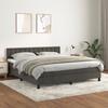 3141558 vidaXL Divan Bed and Mattress Dark Grey 180x200cm Velvet