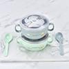 Baby Bowl Stainless Steel Insulation Bowl Spoon Set Children Tableware Cartoon Printed Children Food Bowl