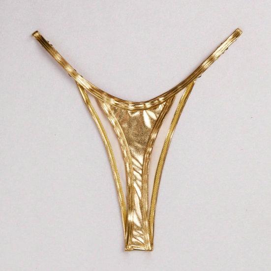 Женские стринги, глянцевые, треугольной формы, однотонные, эластичные, мягкие, средней длины, с регулируемым ремешком