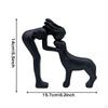 Women and Dog Statue Decoration 15.7x14cm Memory Gifts Sculpture for Tabletop