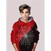 Color Block Spider Web 3D Print Hoodies For Boys - Casual Graphic Design With Stretch Fabric For Spring Fall