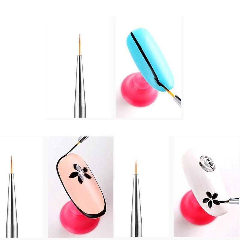 3 шт./компл., прозрачная ручка для дизайна ногтей, полосатая линия, кисть для рисования, акриловый узор, ручка для рисования своими руками, инструмент для маникюра