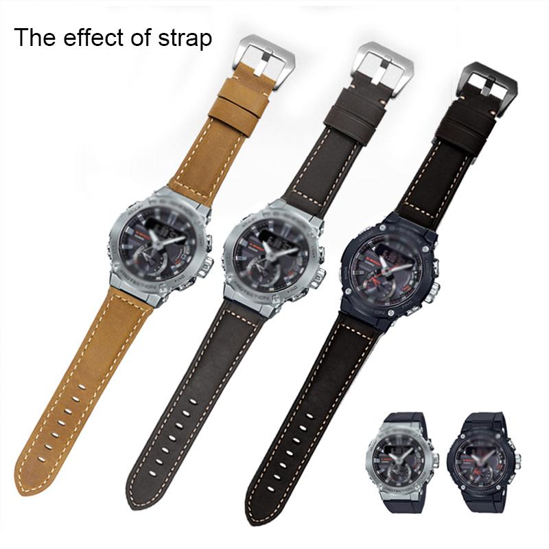 Браслет из натуральной кожи с верхним слоем, ремешок для часов 16 мм для casio GST-B200 DW5600 GM2100 GM5600, ремешок для часов, ремешок для наручных часов
