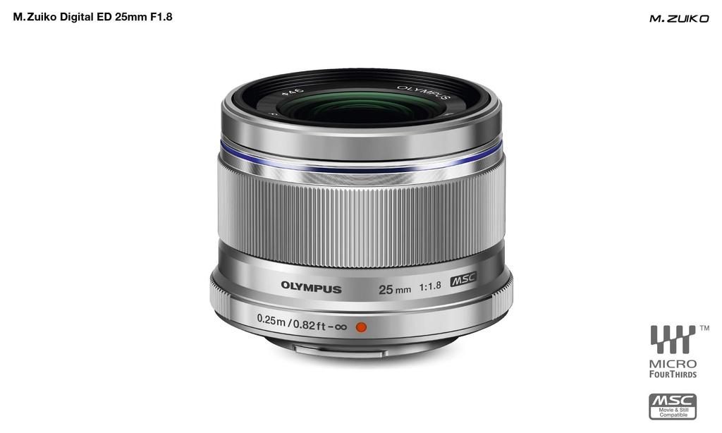OM DIGITAL 25mm Silver Prime Lens for Micro Four Thirds SYSTEM/Olympus M.ZUIKO F1.8
