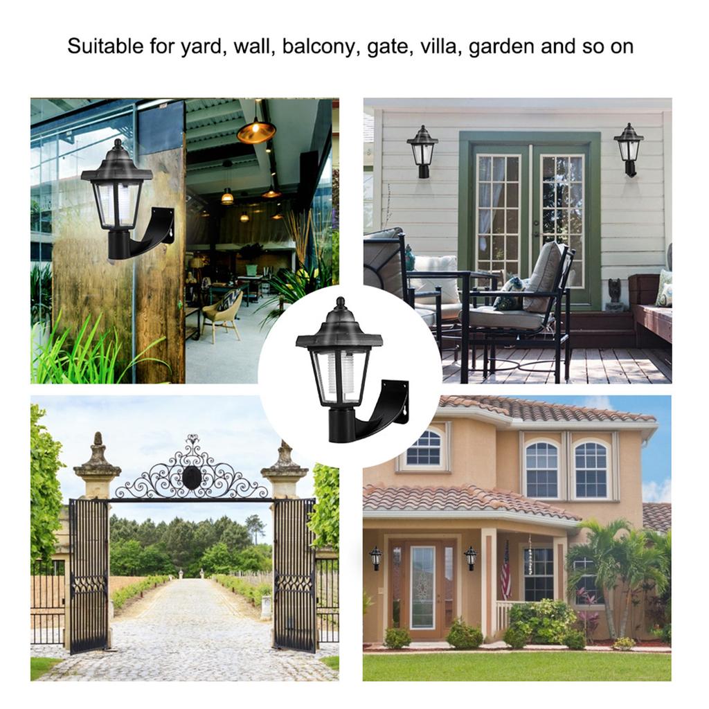 Солнечный светодиодный настенный светильник на открытом воздухе для балкона, двора, сада