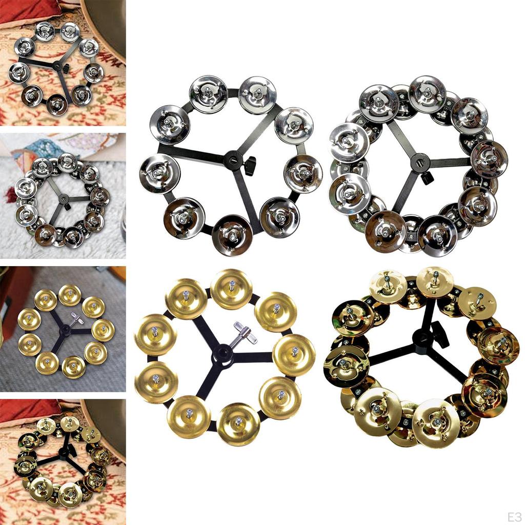 Cymbal Hi Hat Tambourine with Row Mountable Music Rhythm Drum Set for Parties Enthusiasts