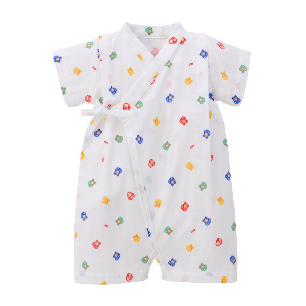 MIKI HOUSE Jinbei Short Made In for Boys and Baby SS Multicolor Romper, Sleeve, All-Over Print, Japan, Girls, Newborns, Infants, Kids, Clothes,