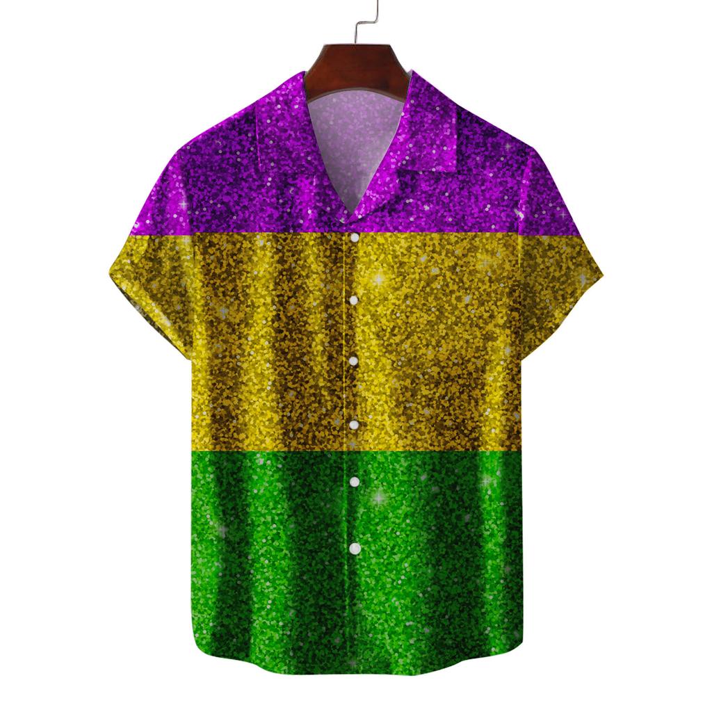 Мужская летняя новая свободная рубашка с коротким рукавом с принтом, кардиган, пляжная рубашка