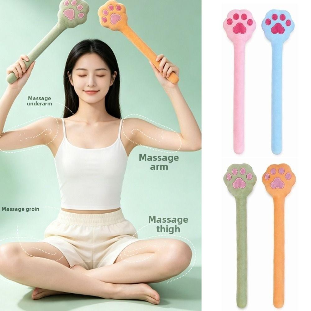 Plush Fabric Massage Pat Cat Paw Shape Latex Massage Stick Cat Paw Massage Stick Body Relaxation