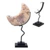Moon Faux Crystal Display Holder Heavy Duty Metal Faux Gems Natural Stone Show Stand Home Office Desktop Decoration