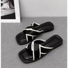 Xiaoxiangfeng Cool Slippers for Women To Wear In the Summer of 2025, New Soft-bottomed Square-headed Seaside Vacation Beach One-word Slippers