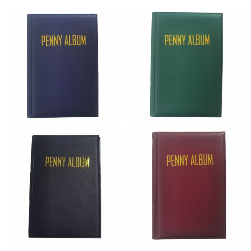Portable Anti-lost Penny Collection Album Leather 108 Coins Flat Penny Holder Compact Multi-Use Coin Storage Organizer Display