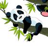 Наклейка на стену декоративная мультяшная милая бамбуковая панда настенная наклейка DIY Home