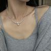 S925 Silver Strong Light Pearl Small Pieces of Silver Clavicle Chain Necklace Simple Special-Interest Design Temperament Necklace