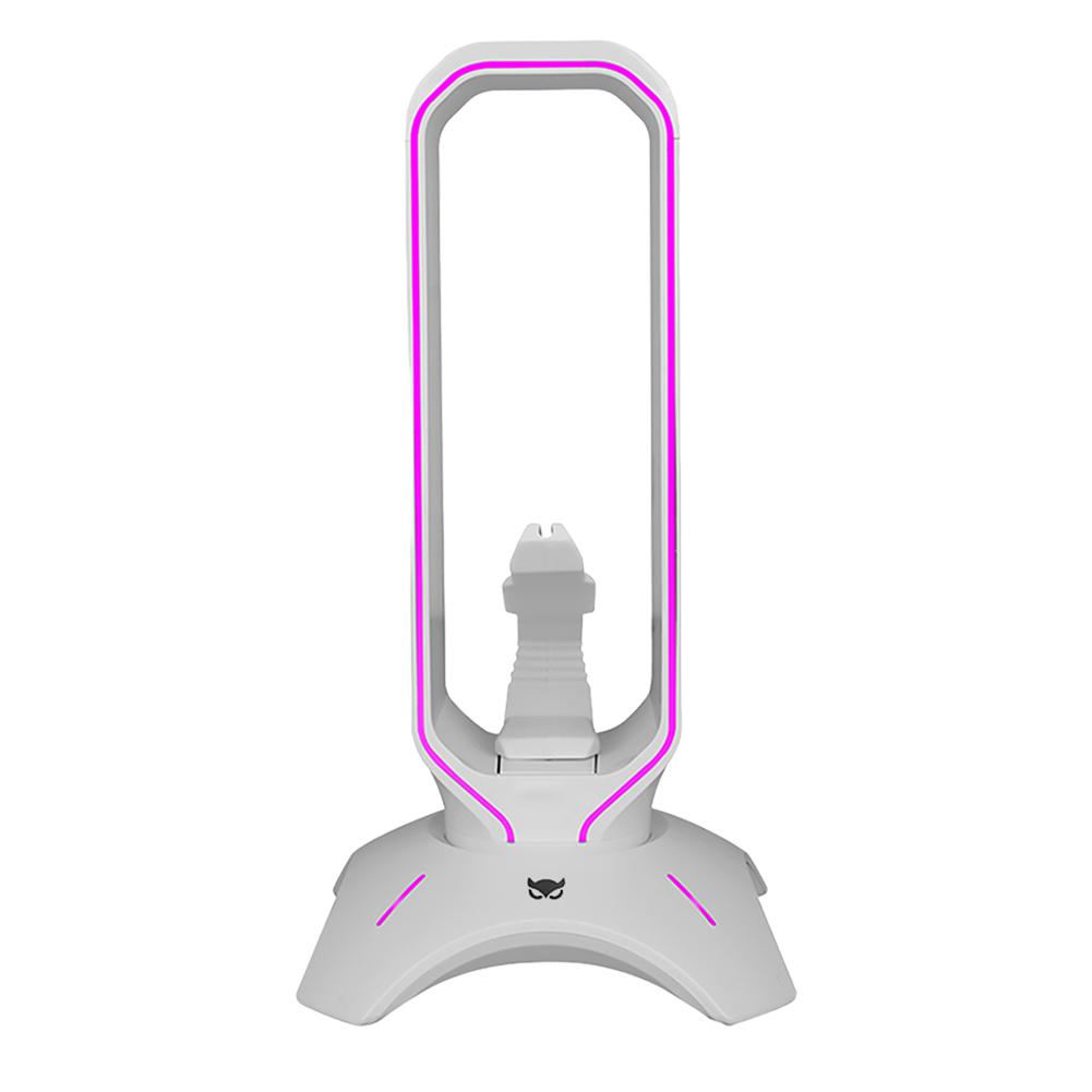 RGB Gaming Headphone Stand with USB 2.0 Hub Over-Ear Headset Holder with 2 USB Ports Headphone Shelf for Desk Display