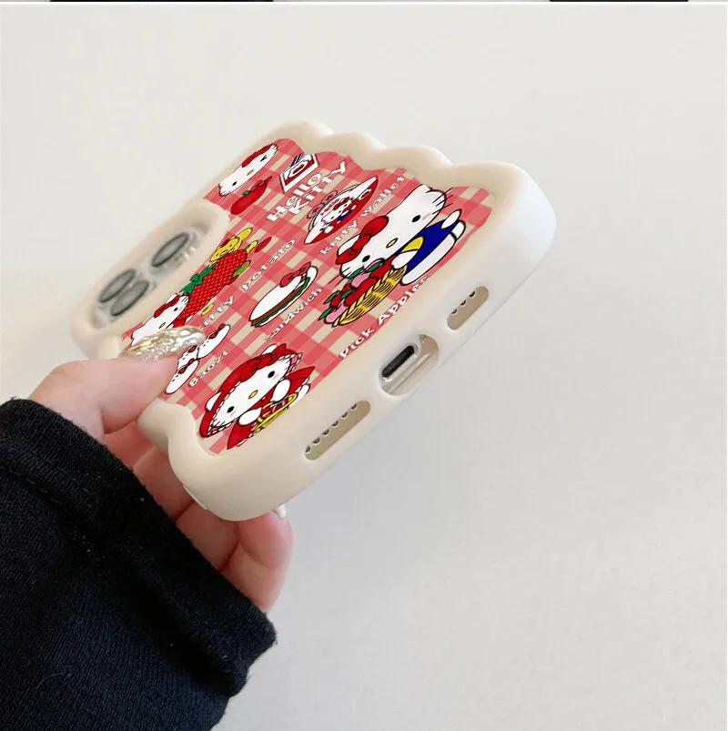 Чехол-цепочка Hello Kitty для iPhone 17 Pro Max 16 15 14 13 12 11 Pro Max 17 Air 16e 14 16 15 Plus 16+ Чехол для телефона Милый Волна ТПУ