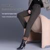 Women's Fleece-Lined Elastic Waist High-Waist Loose Straight-Leg Pants for Spring and Autumn
