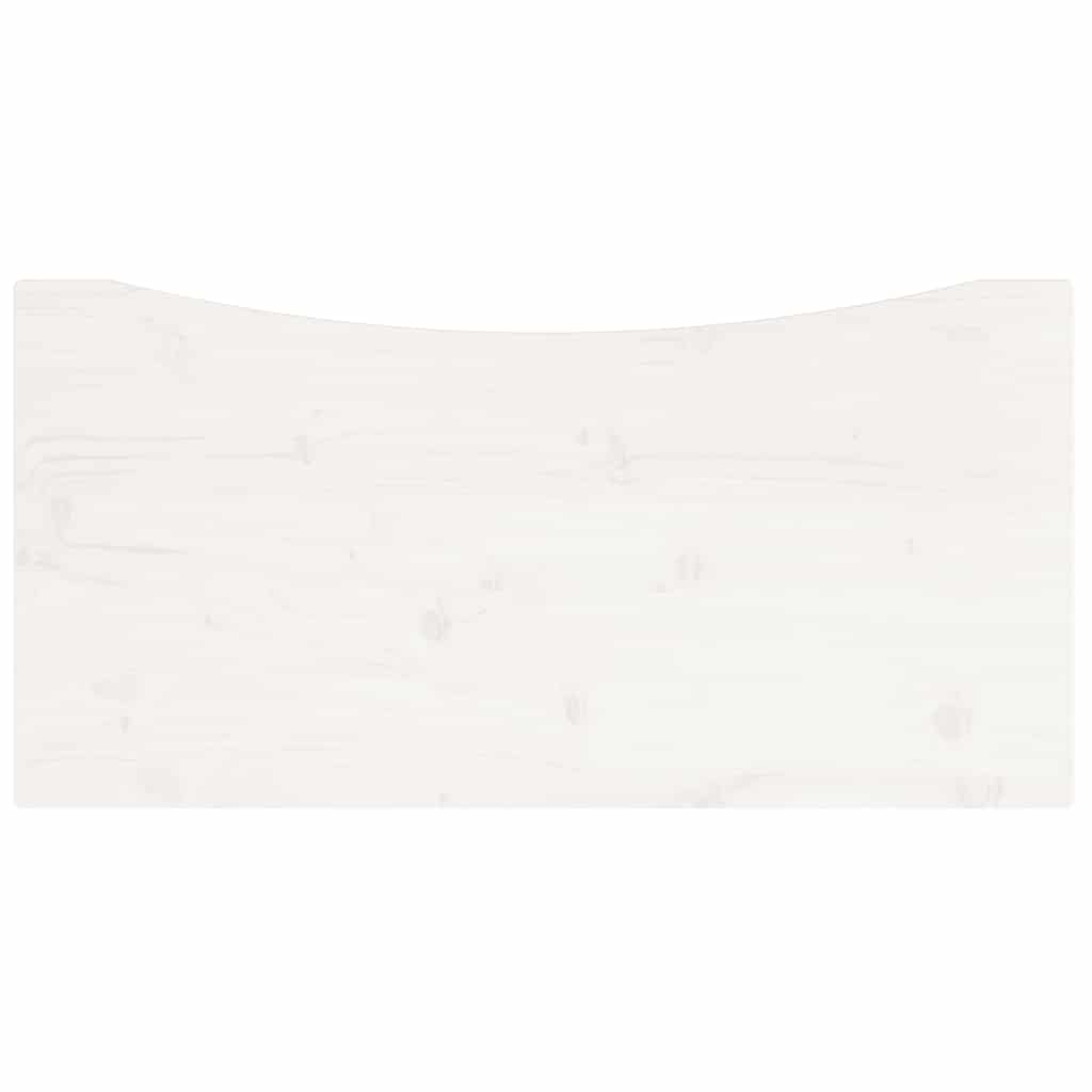 Blat Biurka, Biały, 80X40X2,5 Cm, Lite Drewno Sosnowe