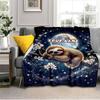 1PC Custom Name Night Sloth Dreams blanket versatile,all-season throw suitable for the living room,bedroom,camping,travel,and gift