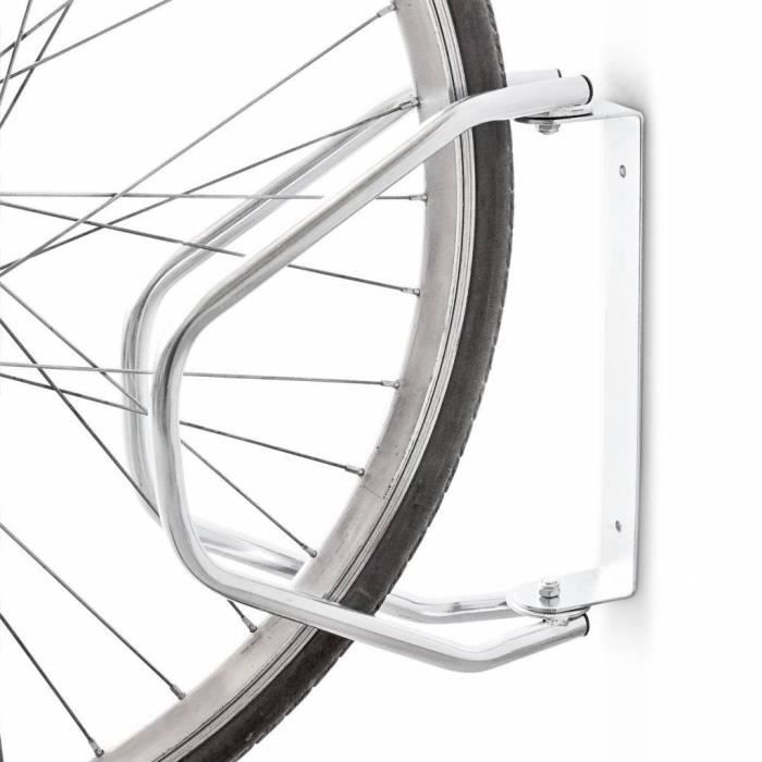 Porte-vélos - Dunlop - Mural - Argent - Acier - 1 vélo