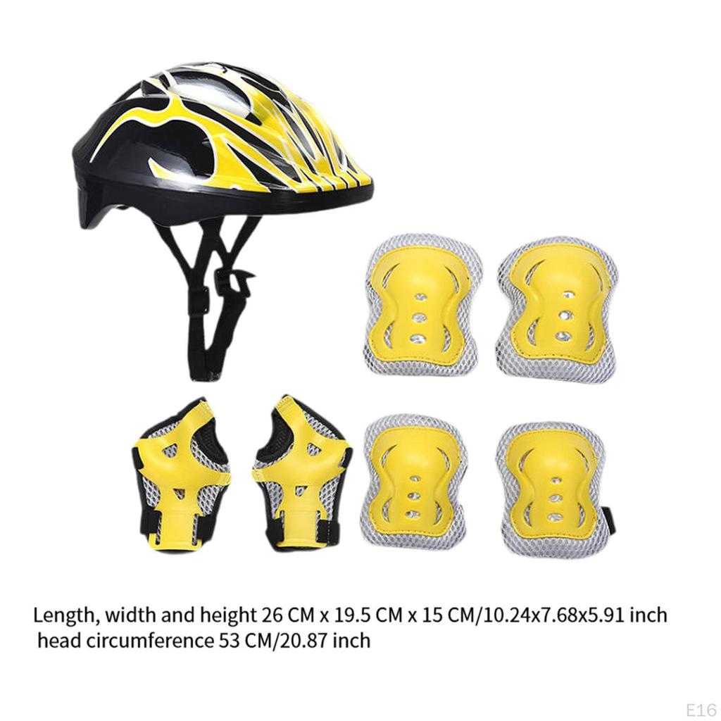 Детский велосипедный шлем для катания на роликах, скейтборде с наколенниками для езды