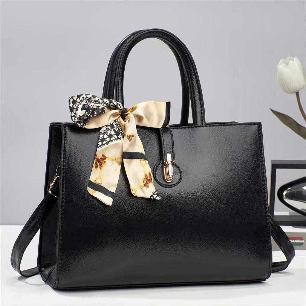 Новая мода ретро кожаный шелковый шарф большой емкости женская сумка через плечо