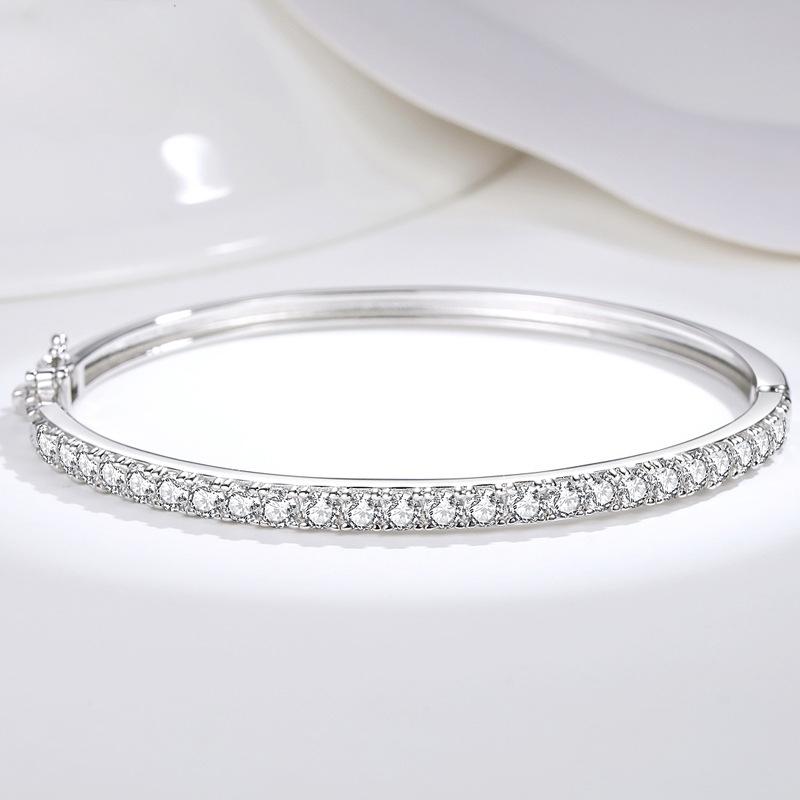 Классический модный интернет-знаменитости S925 Серебряный браслет с бриллиантами для женщин Серебряный браслет с бриллиантами