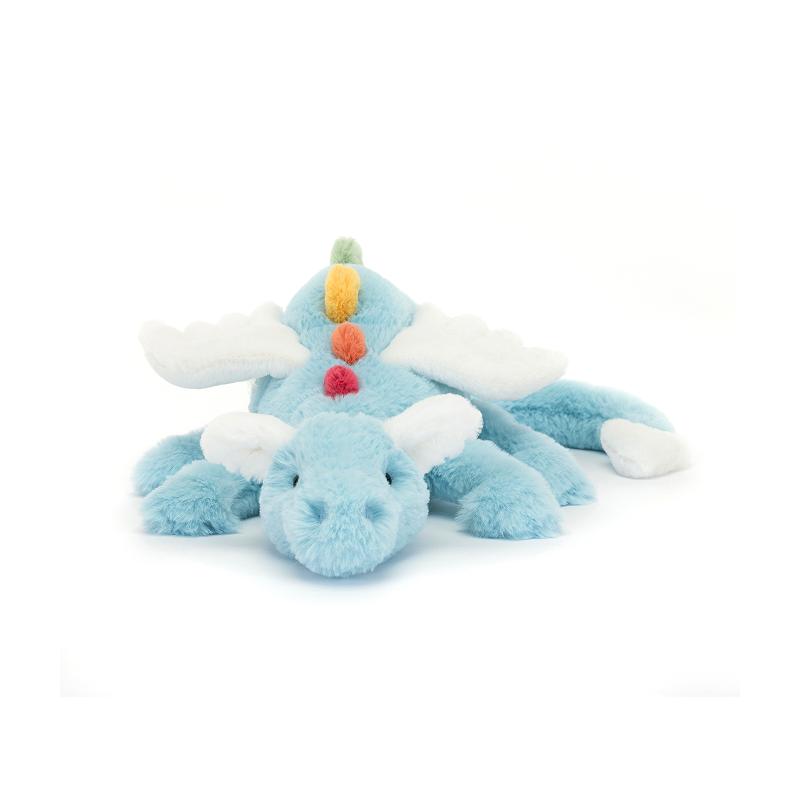 Sky Colored Dragon Plush Toy Blue Dragon Doll Children's Soothing Doll Accompanying Birthday Gift