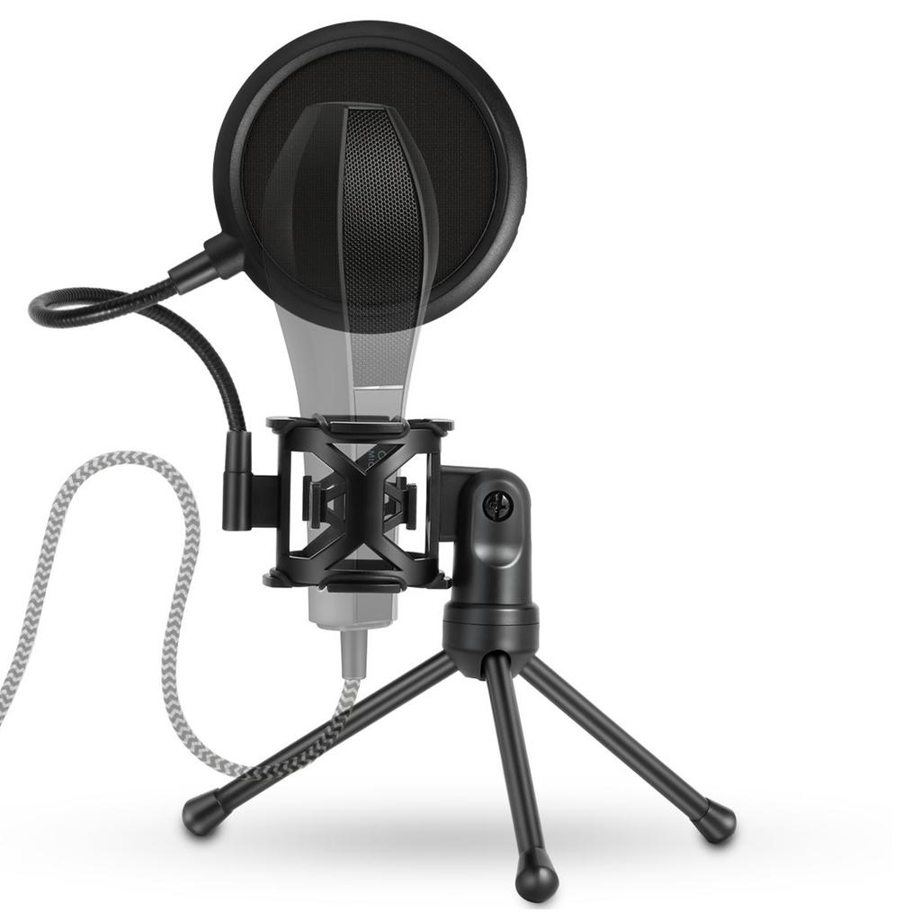 Настольная подставка для микрофона, штатив, складная подставка для микрофона с амортизатором, портативный держатель для микрофона, двойная сетка