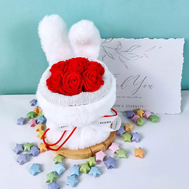 Мыло Цветок Домашние Свадебные Украшения Ароматические Навсегда Кроличьи Уши День Матери Подарок На День Рождения