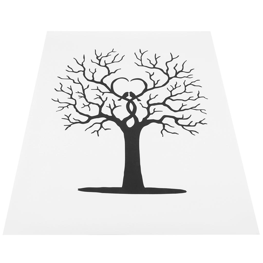Fingerprint Tree DIY Guest Signature Sign‑In Book Canvas Thumbprint Painting