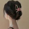 Hair Claw Hollow Butterflies Design 3D Rose Flower Decor Hair Clip Non-slip Teeth