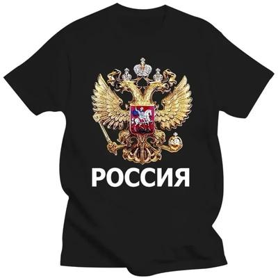 Мужская одежда Летняя прохладная футболка Россия Футболка Герб Русский язык Винтажная футболка 3D Хлопковая одежда уличная одежда 2024