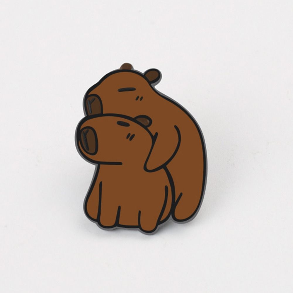 Мультяшная брошь, значок из сплава, металлическая пряжка, значок, брошь в виде капибары, брошь в виде животного, симпатичное украшение для школьного рюкзака, аксессуары для рюкзака