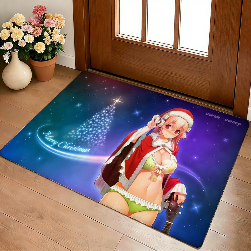 S-Super Sonico Классический коврик для пола Уютный фланелевый Мягкий толстый нескользящий коврик для гостиной спальни кухни Декор Ковры