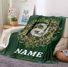 Custom Name Floral Fantasy Flannel Blanket Throw Blanket Soft Warm Sofa Bed home Decor Unique Gift
