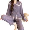 Cloud cotton pajamas women's spring purple tulip fairy doll collar long sleeve high value loungewear set