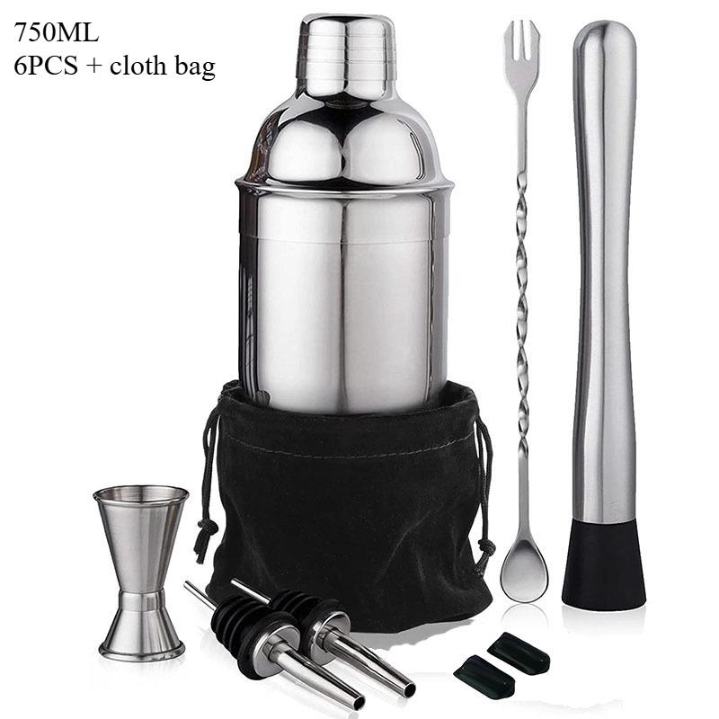 UPORS Stainless Steel Cocktail Shaker Mixer Wine Martini Boston Shaker For Bartender Drink Party Bar Tools 550ML/750ML