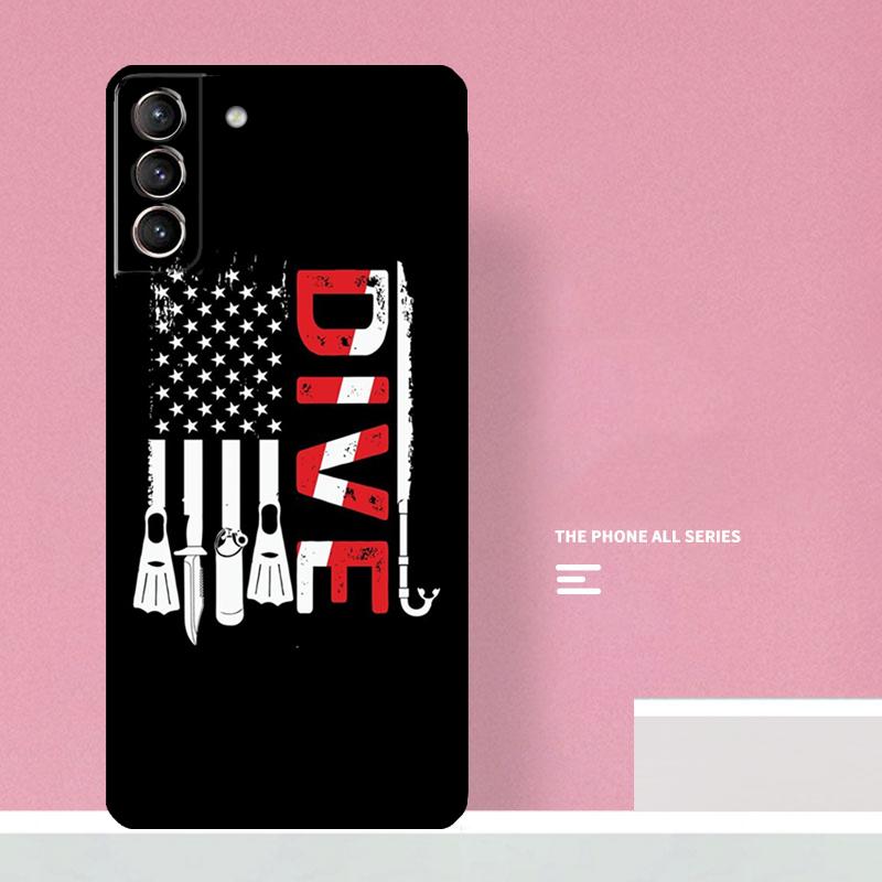 Diver Down Scuba Phone Case For Samsung Galaxy S24 S26 Ultra S20 S21 S22 S23 S25 Plus S10 S25 FE Cover Coque