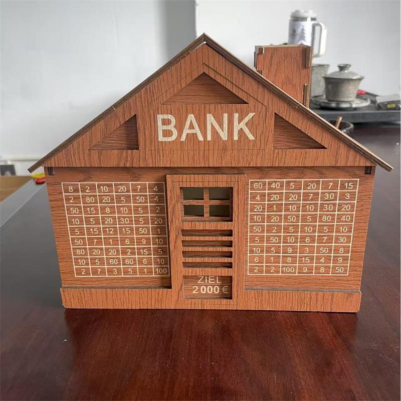 Wooden Money Bank With Counter Money Piggy Bank 10000 Saving Challenge Money Box