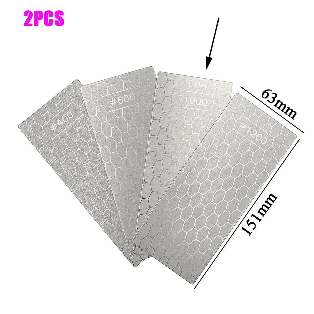 2PCS Diamond Knives Sharpening Stone 400# 1000# 600# Grindstone Knife Sharpener Ultra-thin Honeycomb Surface Whetstone Set
